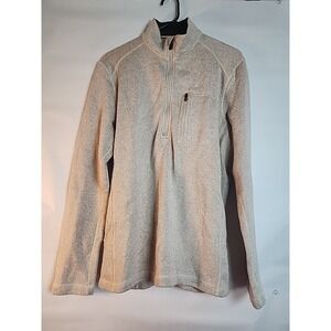 Woolrich Mens Medium Knit Half Zip Pullover Sweater Beige